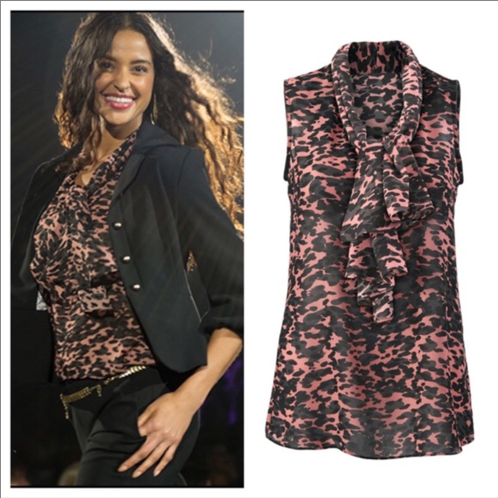 EUC Cabi Top pink and black size small